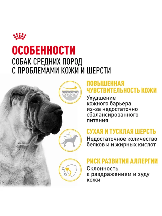 Сухой корм Royal canin Dermacomfort для собак, средние, 10 кг, фото 2