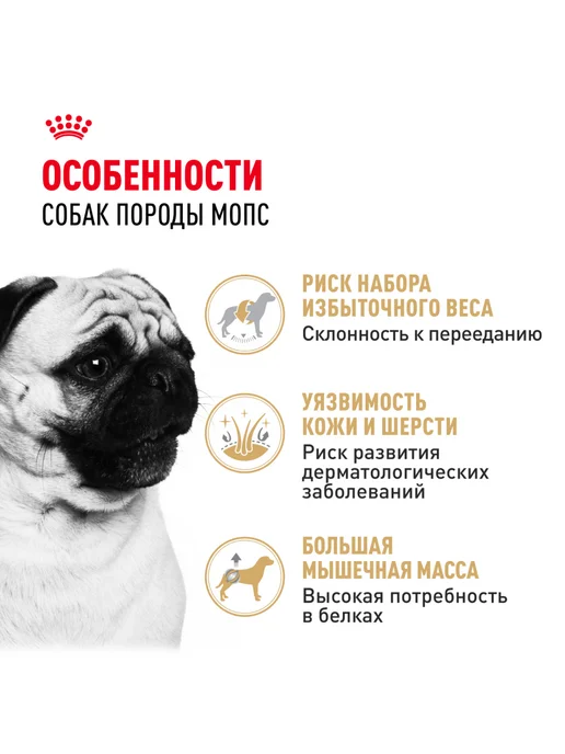 Сухой корм Royal canin Pug Мопс для собак, взрослые, 7,5 кг, фото 2