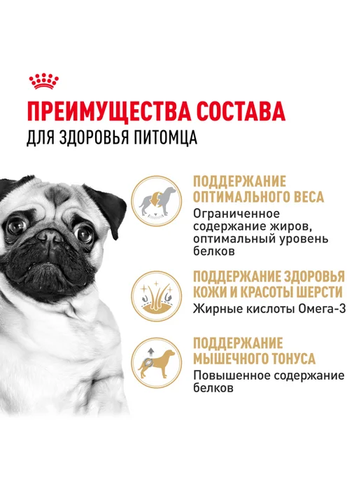 Сухой корм Royal canin Pug Мопс для собак, взрослые, 7,5 кг, фото 3
