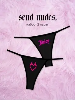 Стринги на резинке c принтом SEND NUDES 145664801 купить за 412 ₽ в интернет-магазине Wildberries