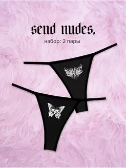 Стринги на резинке c принтом SEND NUDES 145664803 купить за 412 ₽ в интернет-магазине Wildberries