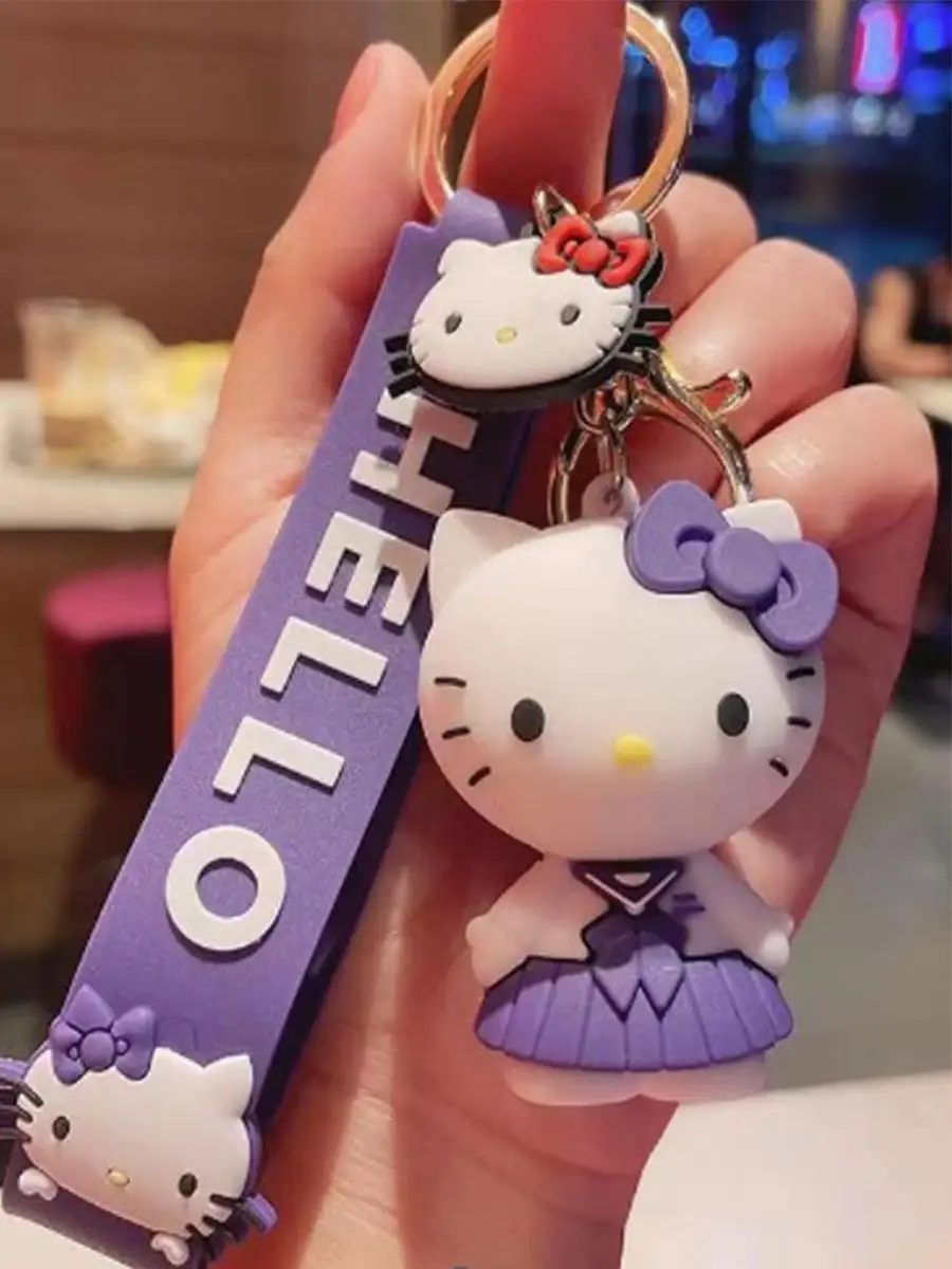 Брелок аниме Хеллоу Китти (Hello Kitty) фиолетовый MomoTT 145679067 купить  в интернет-магазине Wildberries