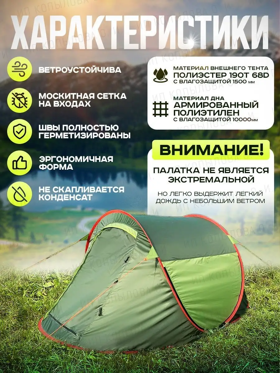 Палатка туристическая 4 местная MirCamping.ru 145708554 купить в  интернет-магазине Wildberries