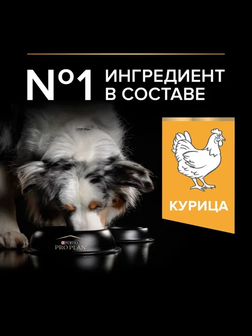 Сухой корм PRO PLAN для собак, средние, курица, 14 кг, фото 3