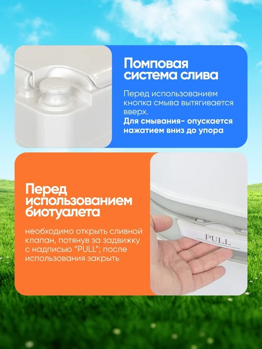 ISMA Биотуалет портативный пластмассовый 24 л, с индикатором, 24 л, фото 3
