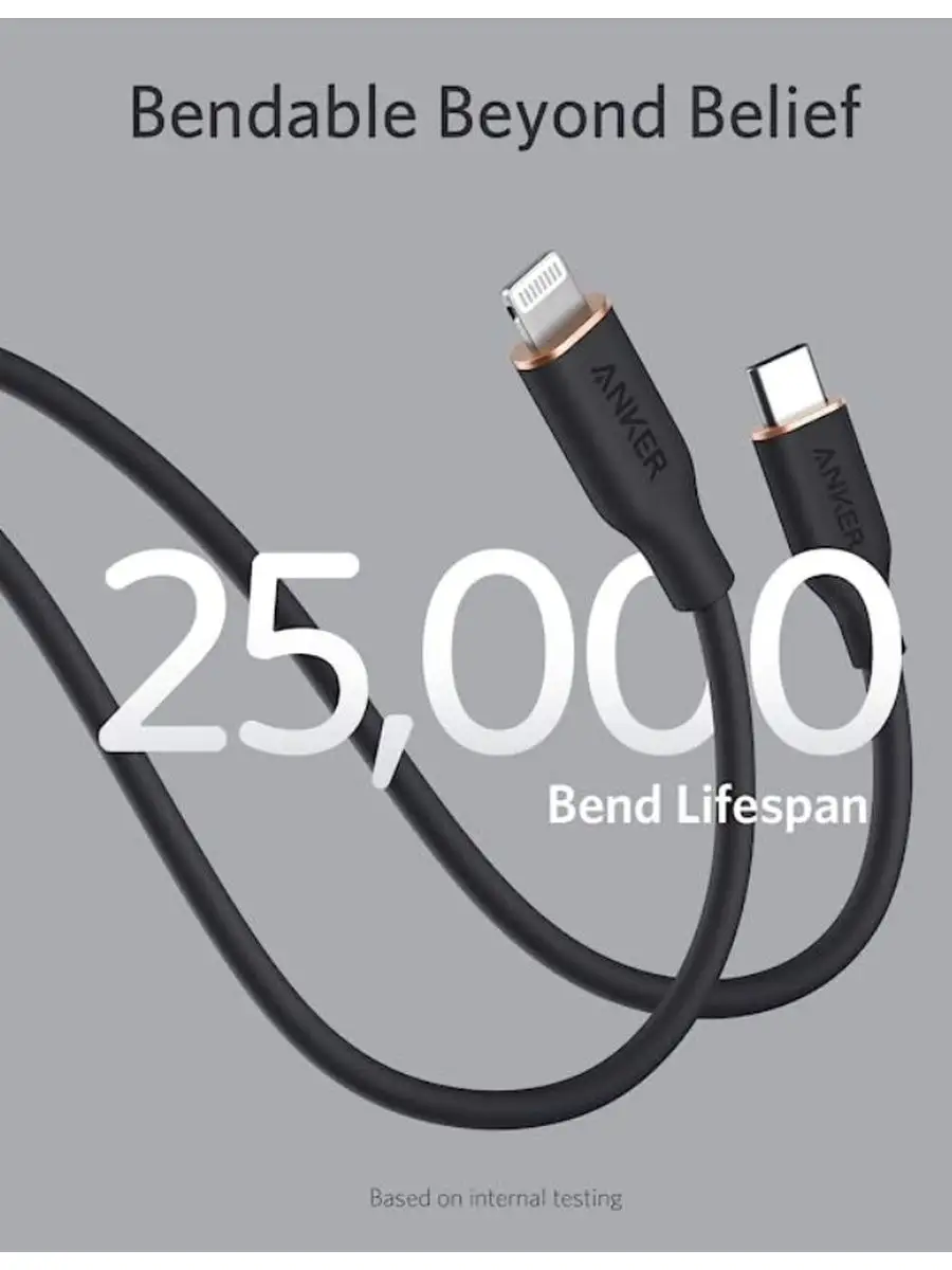 Кабель для зарядки iphone телефона, провод usb-c/ lightning ANKER 145811303  купить за 1 953 ₽ в интернет-магазине Wildberries