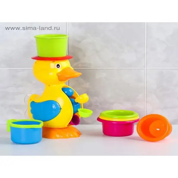 Игрушки для купания "Утка-мельница", на присоске