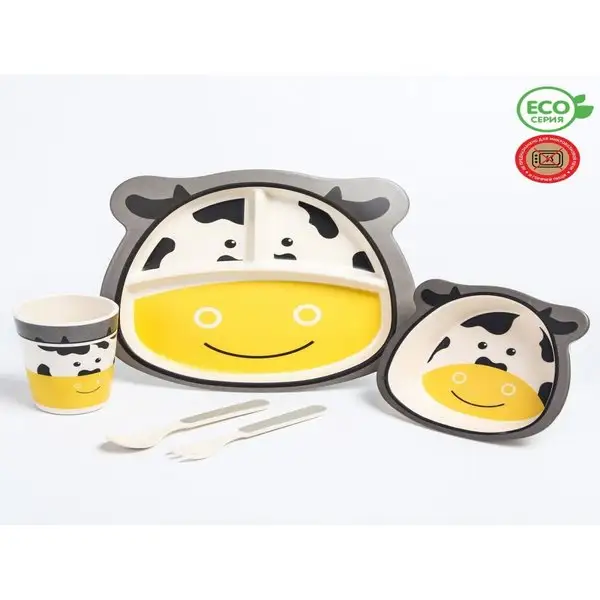 Набор бамбуковой посуды Коровка
