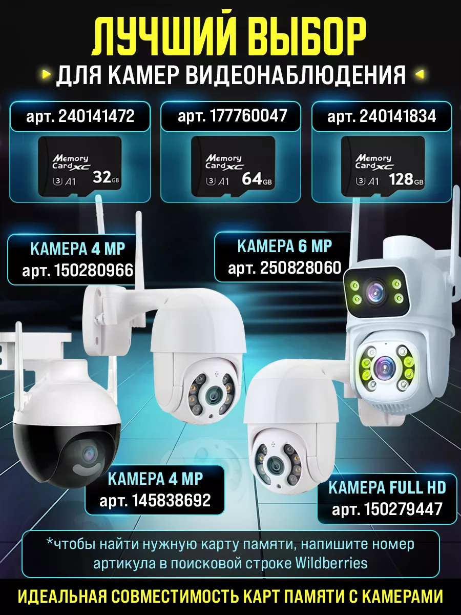 Камера видеонаблюдения Wi-Fi 4MP PRO Безопасность 145838692 купить за 2 339  ₽ в интернет-магазине Wildberries