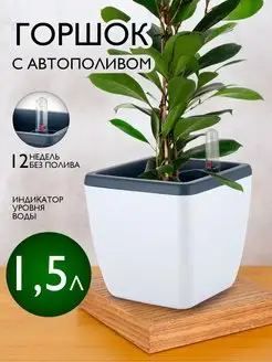 Кашпо для цветов с автополивом 1,5л InGreen 145866534 купить за 477 ₽ в интернет-магазине Wildberries