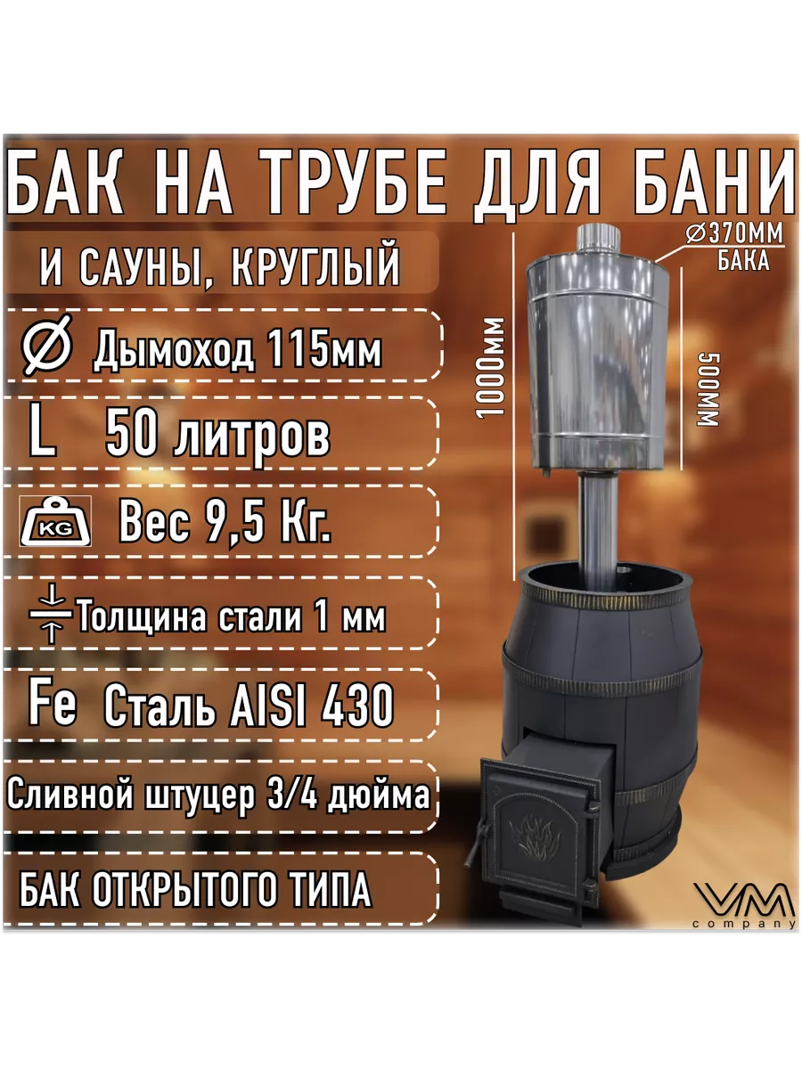 Баки и теплообменники на трубу дымохода бани — купить натрубные самоварные баки недорого