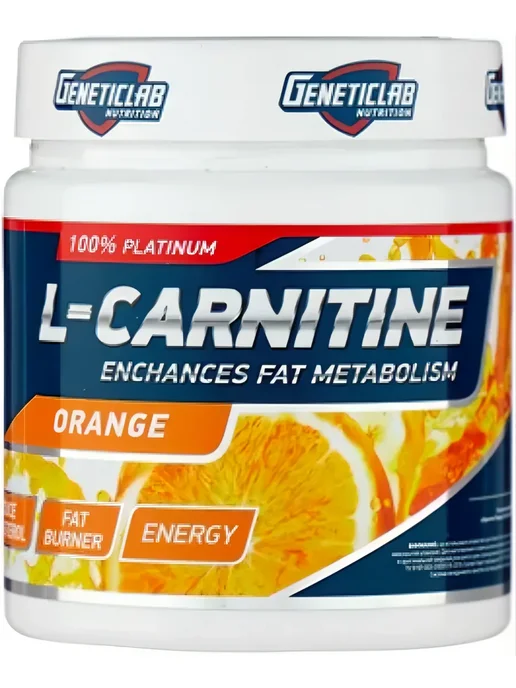 Geneticlab Nutrition L-carnitine 150 г, Апельсин, 150 г, фото 2