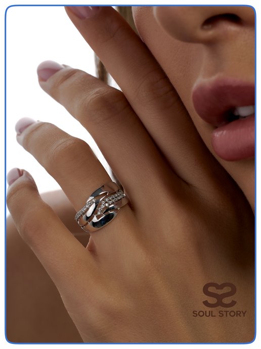 Широкое серебряное кольцо ᐉ Купить недорого в Украине ᐉ Онлайн-магазин Срібна Країна