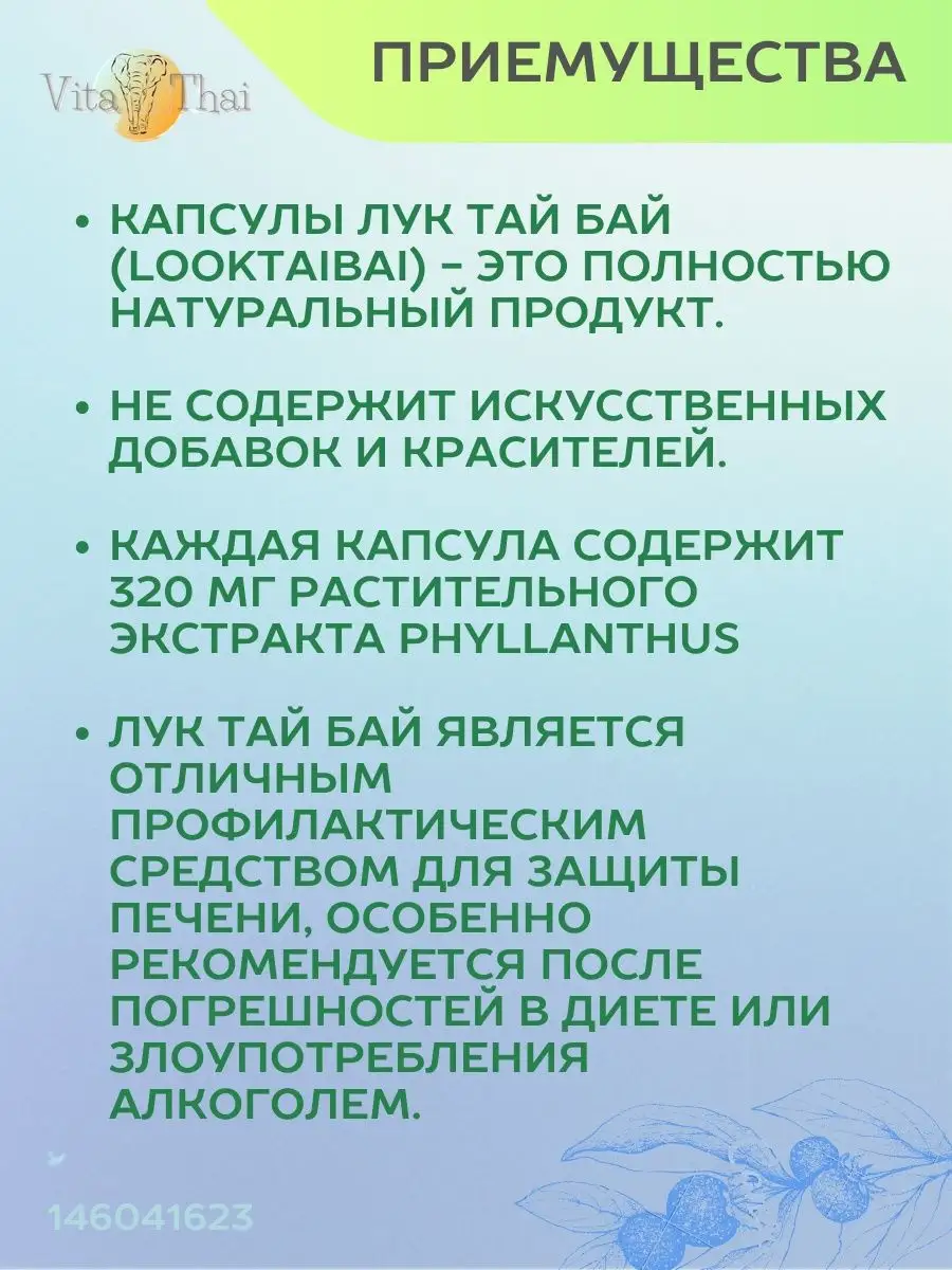 Капсулы Лук Тай Бай для печени THANYAPORN HERBS 146041623 купить за 740 ₽ в  интернет-магазине Wildberries