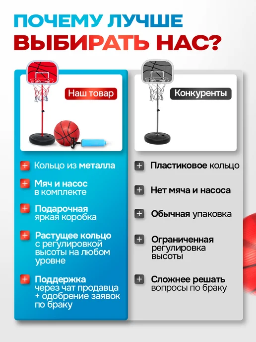 MISHU SPORT Баскетбольное кольцо детское для дома на стойке 120 см, вариант, фото 4