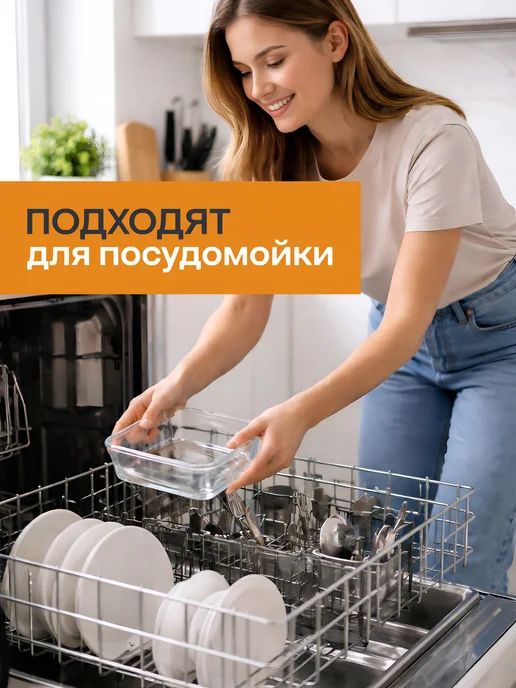 crafy Набор стеклянных контейнеров с крышкой 370,630,1040,1500мл, вариант, фото 5