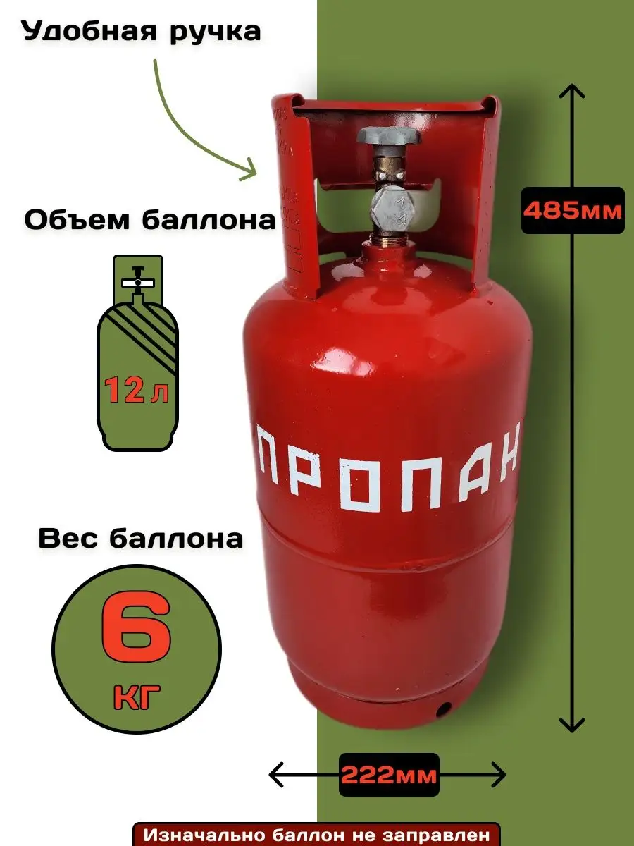 Газовый баллон 12 литров, универсальный Novogas 146136941 купить за 3 493 ₽  в интернет-магазине Wildberries