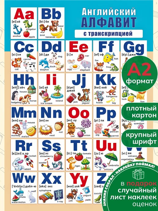 снаб 78 Обучающий плакат учебный Английский алфавит СА-П-016, вариант