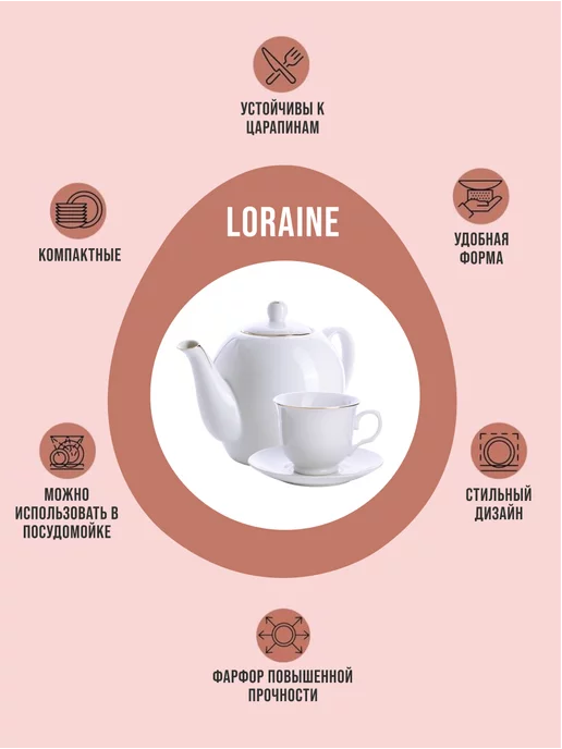 Чайный сервиз с заварочным чайником - фото 7