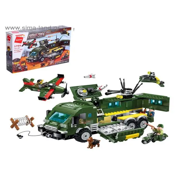 Конструктор/Военные зона/Мобильный штаб/446 деталей/От 6 лет