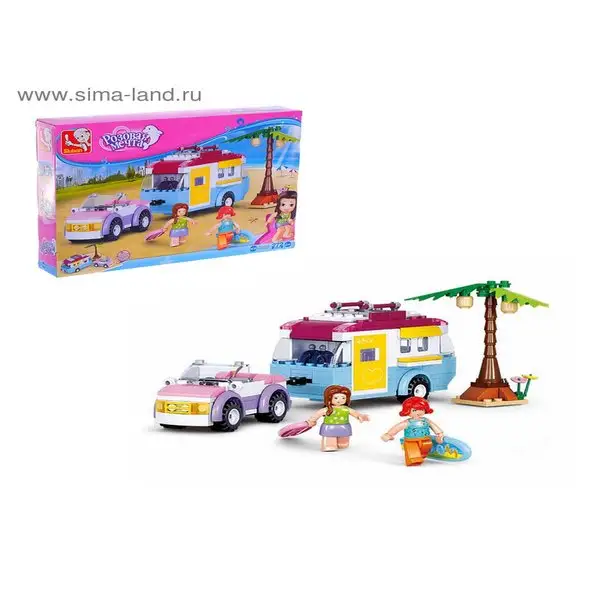 Конструктор Розовая Мечта: автомобиль с фургоном