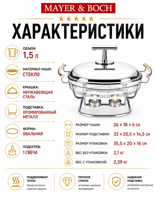 Мармит с подогревом от свечи нержавейка - фото 19