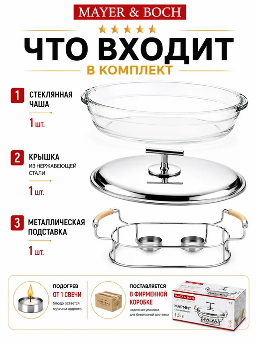 Мармит с подогревом от свечи нержавейка - фото 21