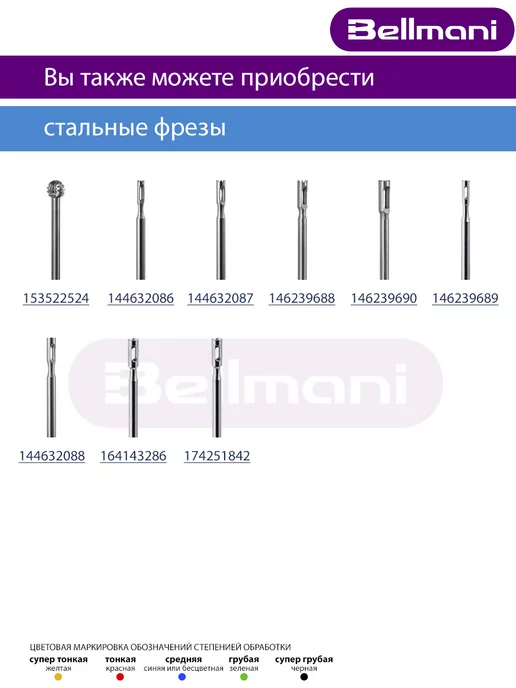 Bellmani Фреза стальная профессиональная полая для педикюра стопы, вариант, фото 5