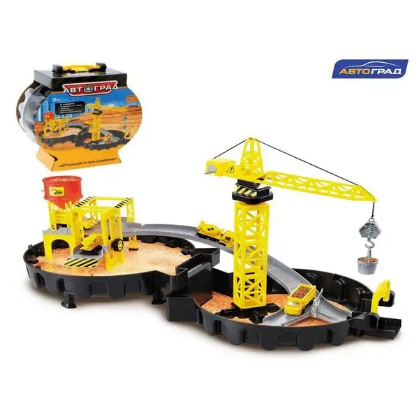 Парковка "Стройплощадка"/Игрушка в чемодане/Детский набор