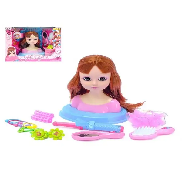 Кукла-манекен для создания причёсок Милый парикмахер шатенка