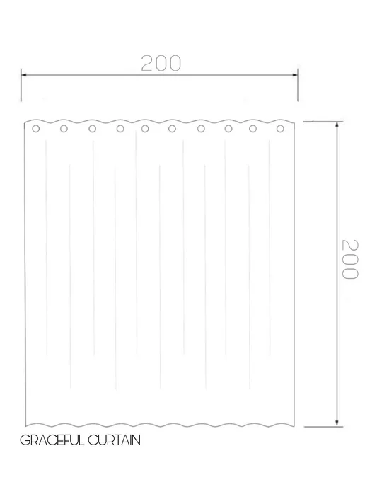 GRACEFUL CURTAIN Штора для ванной тканевая на люверсах белая 200х200 см, 200x200, фото 2