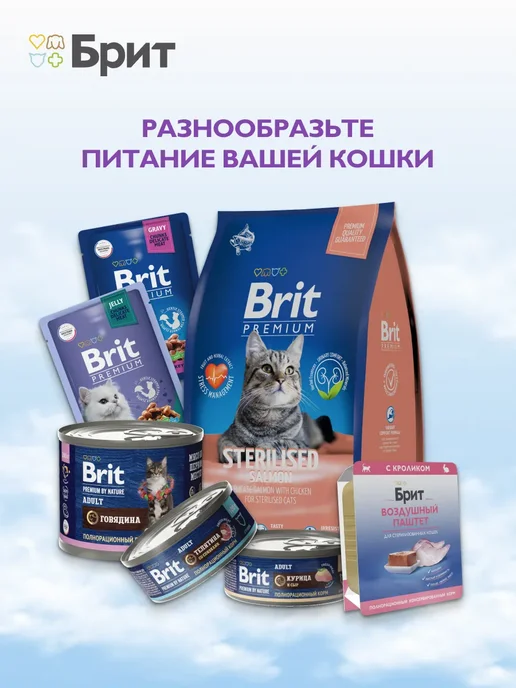 БРИТ ПРЕМИУМ Корм для кошек влажный, ягненок, 100 г х 14 шт, 100 г, 14 шт, фото 8
