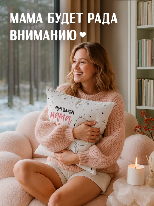 Заверните! Подушка подарок маме, белый, фото 2