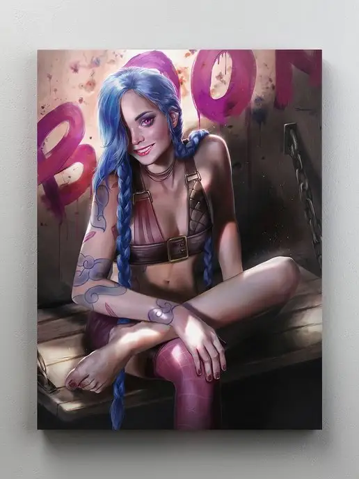 Делаем Картины Картина "League of legends Jinx - Джинкс Аркейн" 30x40 см