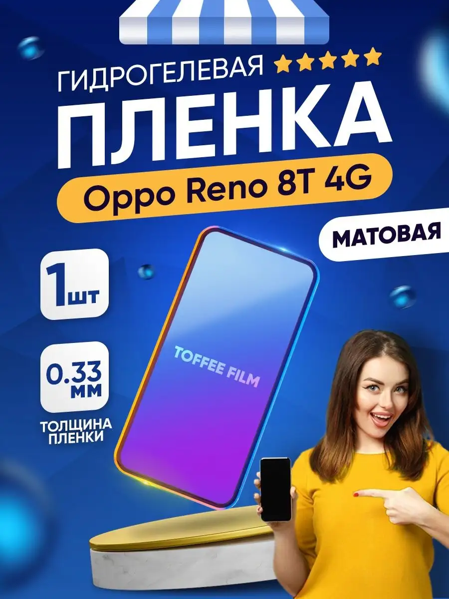 Гидрогелевая матовая пленка Oppo Reno 8T 4G Toffee Film 146298312 купить за  234 ₽ в интернет-магазине Wildberries