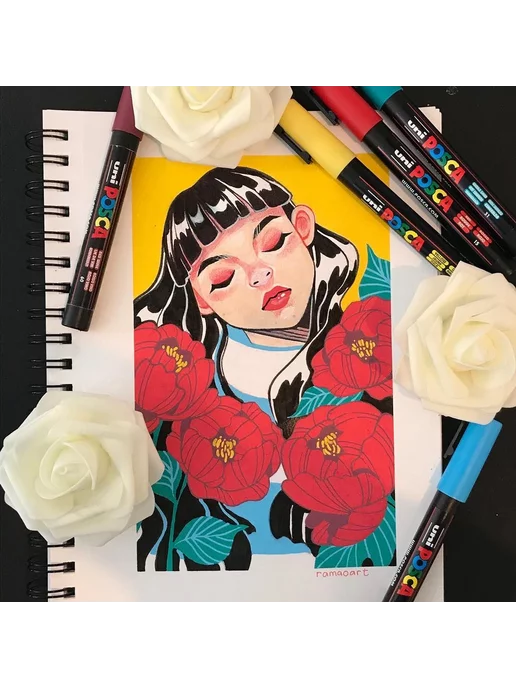 МЁД и ПЧЁЛЫ Маркер синий 1,8-2,5 мм для метки маток POSCA PC-5M, синий, фото 8