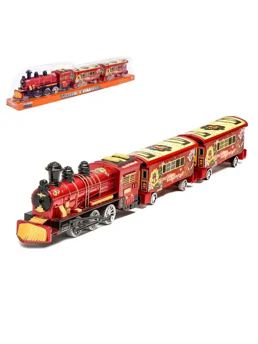Funny Toys Поезд детский инерционный с вагонами для железной дороги, зеленый, фото 2