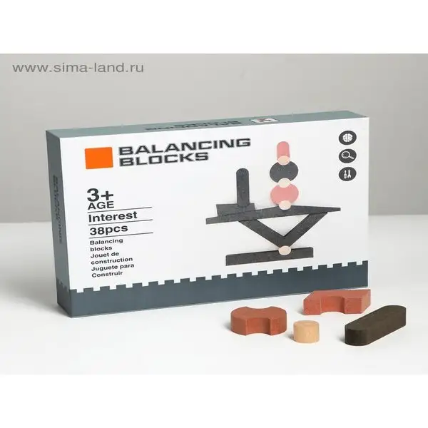 Развивающая игра балансир "Блоки" 27,3х5,2х20,5 см