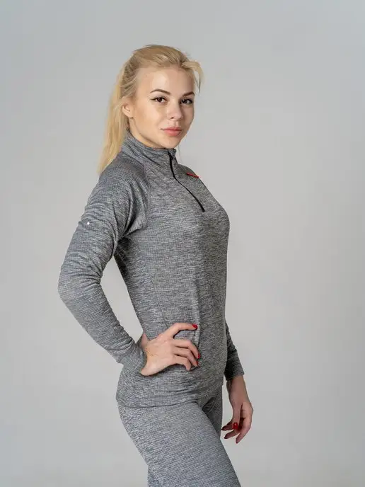 NoName Термолонгслив спортивный ALASKA SHIRT BLACK UX утепленный, серый, фото 4