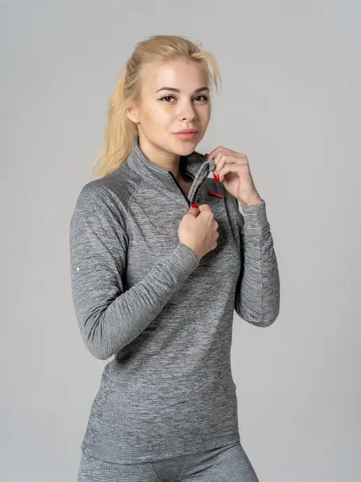 NoName Термолонгслив спортивный ALASKA SHIRT BLACK UX утепленный, серый, фото 7