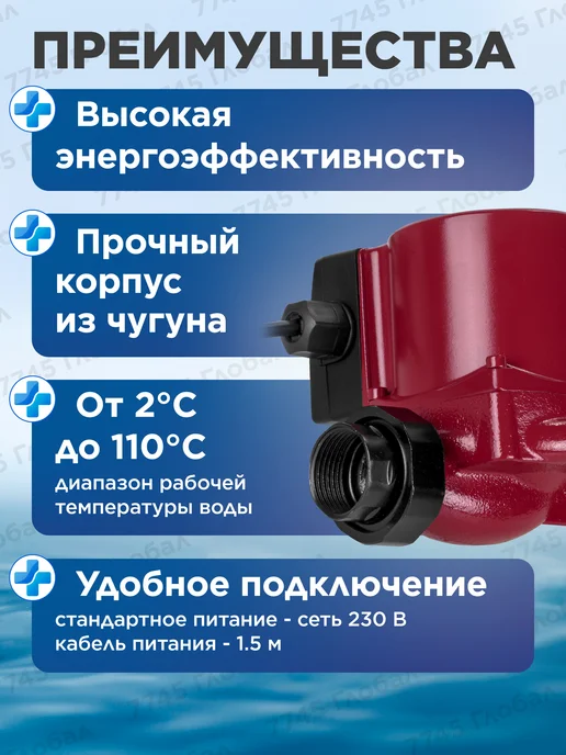A&P Насос циркуляционный для отопления Titan-RS25-40-130, вариант, фото 4