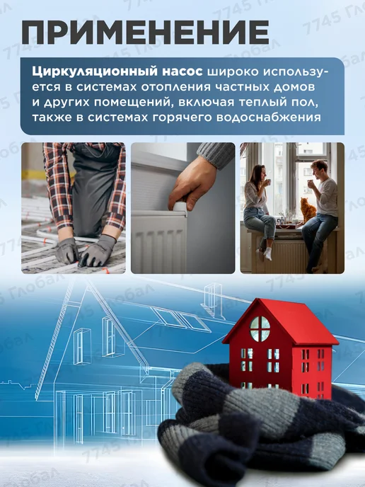 A&P Насос циркуляционный для отопления Titan-RS25-40-180, вариант, фото 2