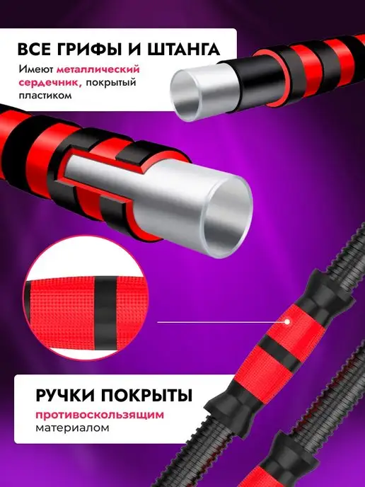 Za-GYM Гантели разборные со штангой для спорта 20 кг, 20 кг, фото 5