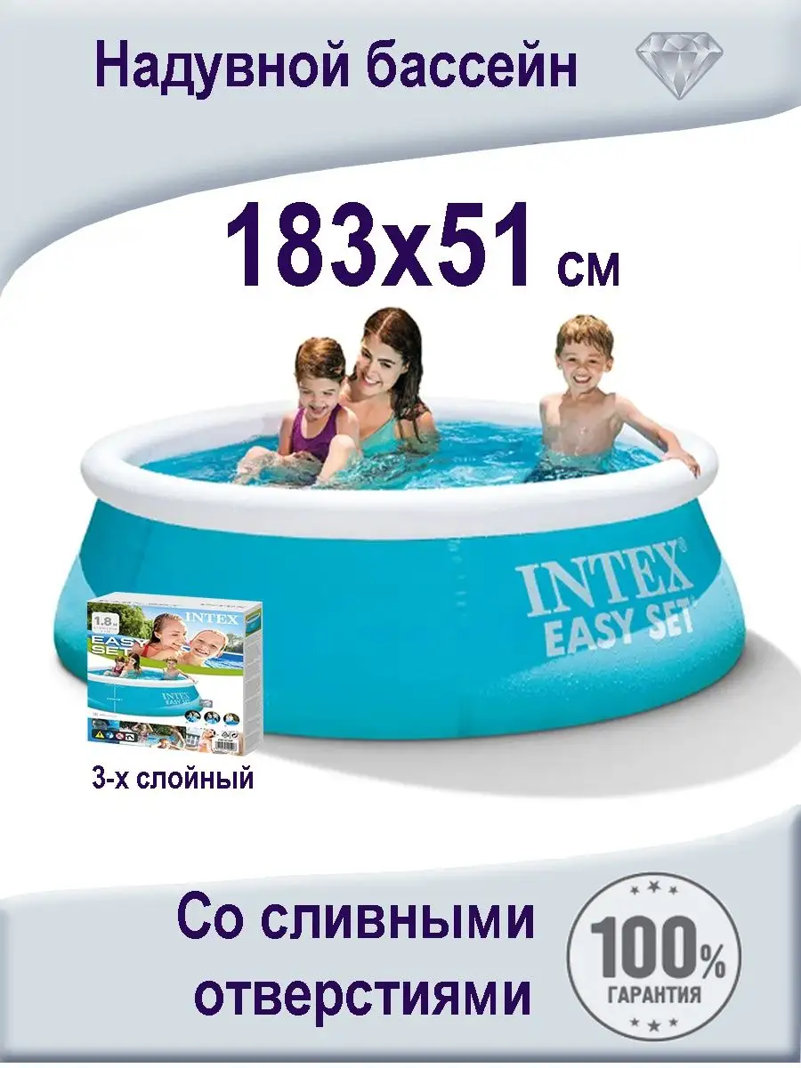 Бассейн надувной круглый 183х53