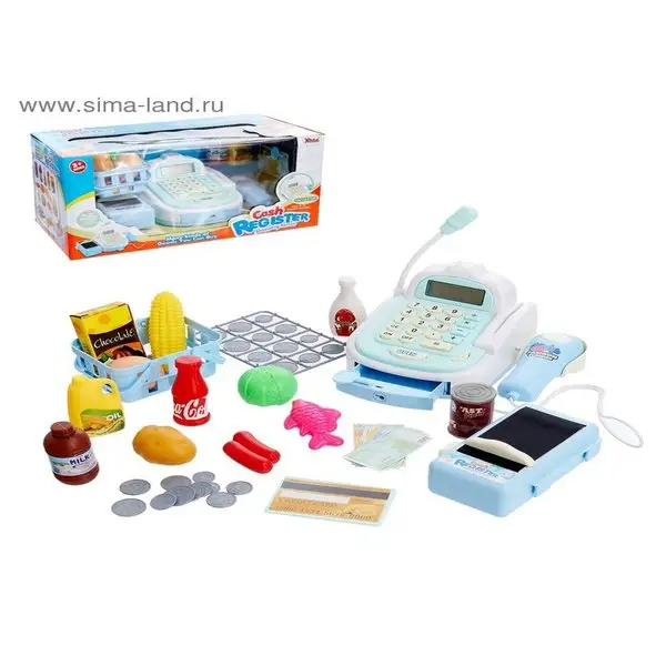 Игровой набор Касса-калькулятор, со сканером и продуктовой
