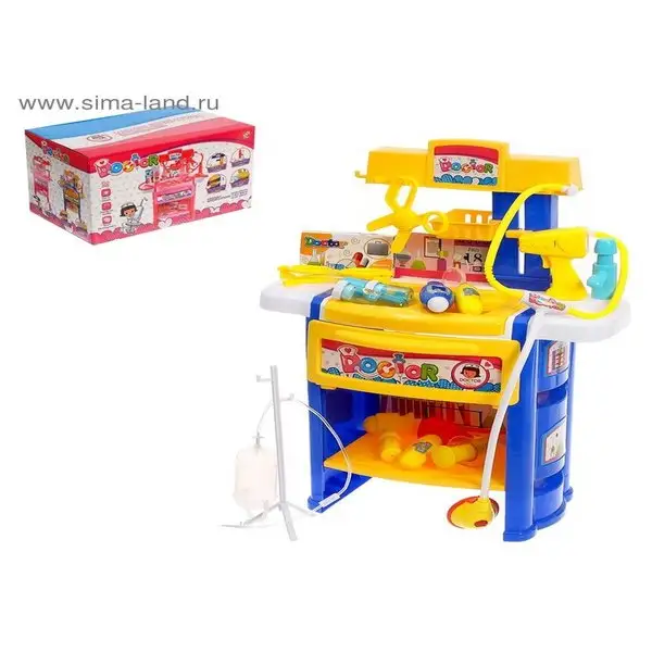 Набор доктора Терапевт с аксессуарами, бежит вода из крана