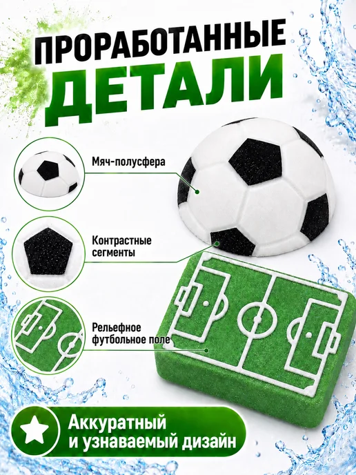 MAGICBATHROOM Бомбочки для ванны Подарок футболисту 2шт мяч и поле, 2 шт, фото 3