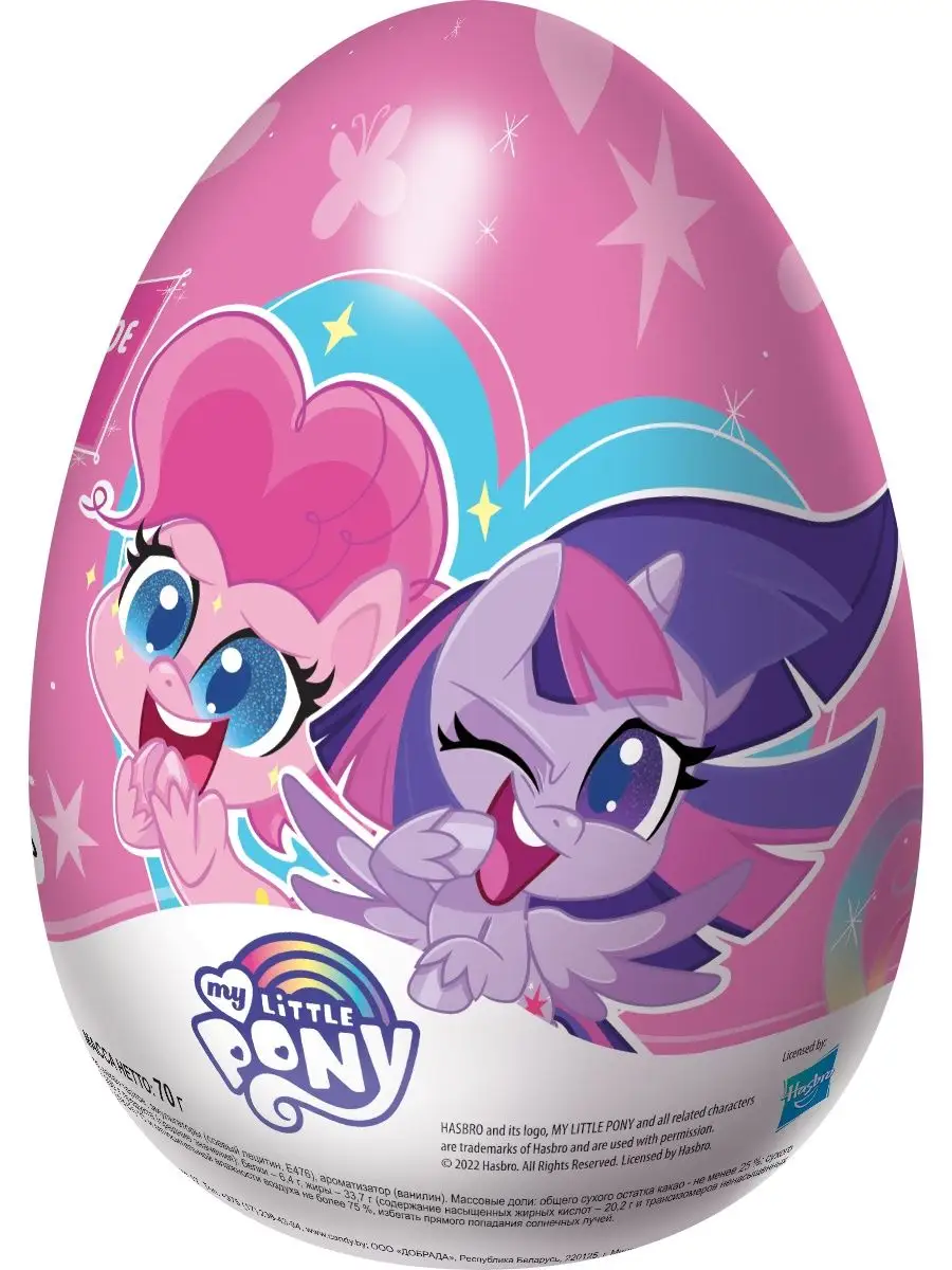 Шоколадное яйцо Гигантское My Little Pony, Фиксики, 70г Конфитрейд  146581111 купить в интернет-магазине Wildberries