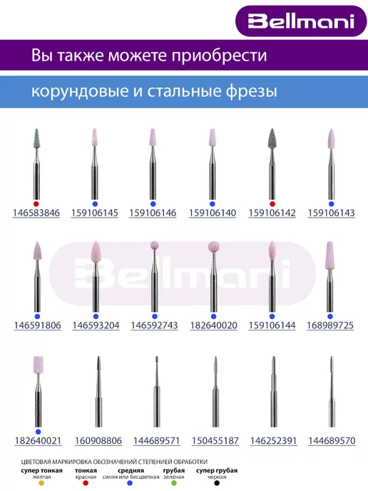 Bellmani Корундовая фреза безопасная для маникюра, кутикулы, вариант, фото 2