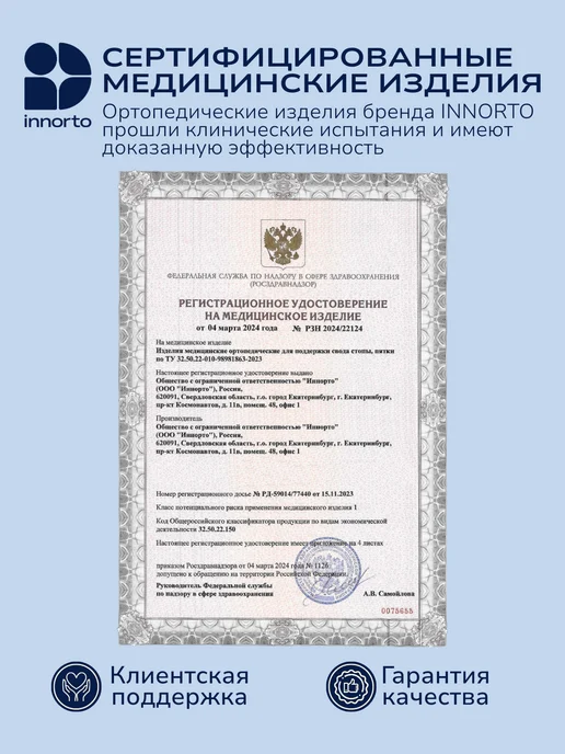 INNORTO Ортопедические стельки вальгус подпяточник, вариант, фото 5